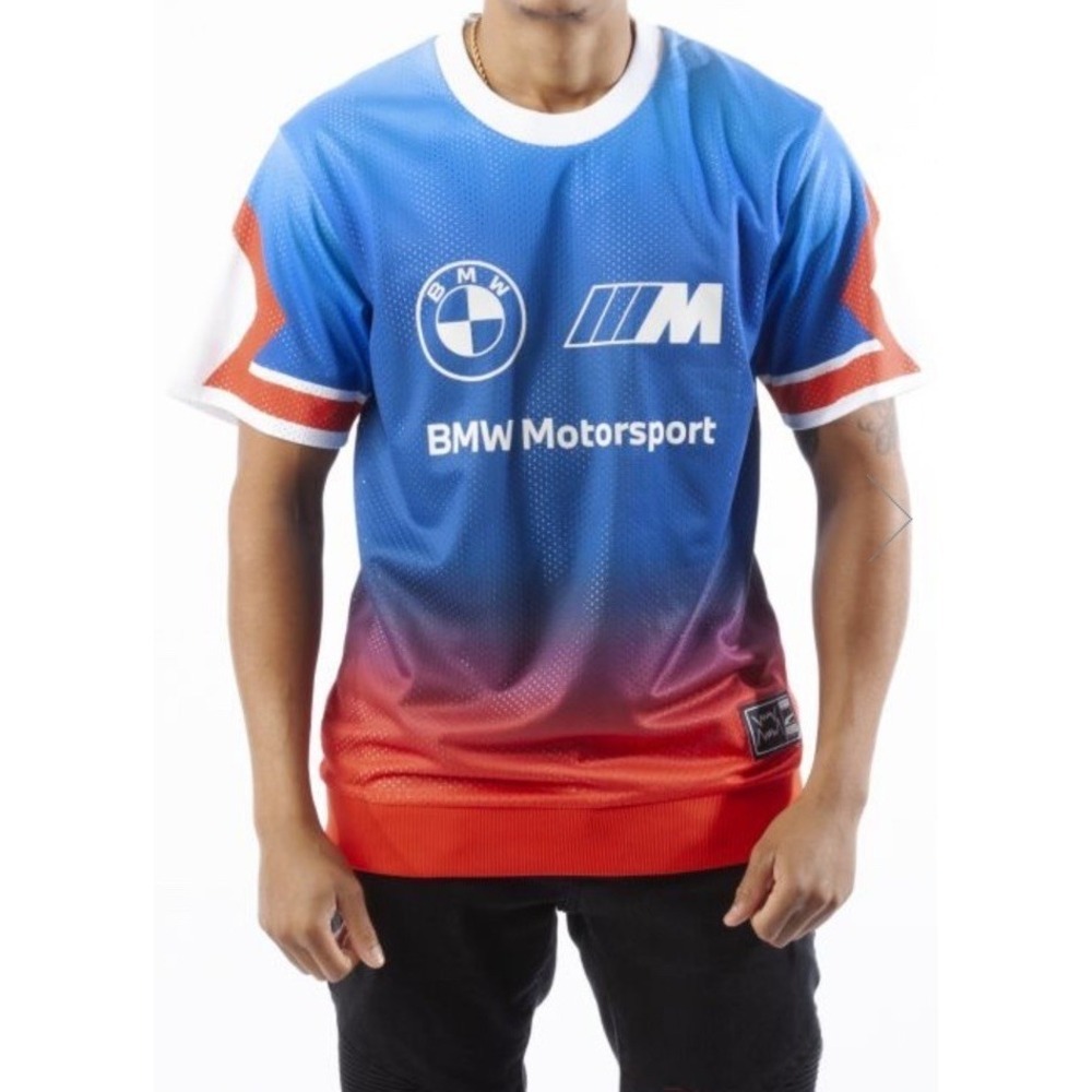 PUMA x BMW M Motorsport Shooting Shirt Blue Red Men's‎ Sz M *NEW* 535094-01 $70
